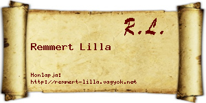 Remmert Lilla névjegykártya